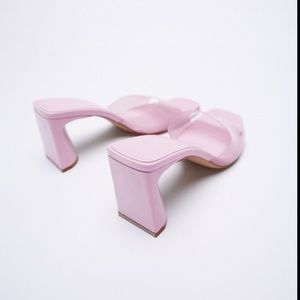 Zara wide heel vinyl sandals